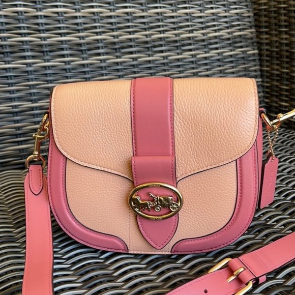 Coach Georgie Saddle Bag In Colorblock - Picture 1 of 16